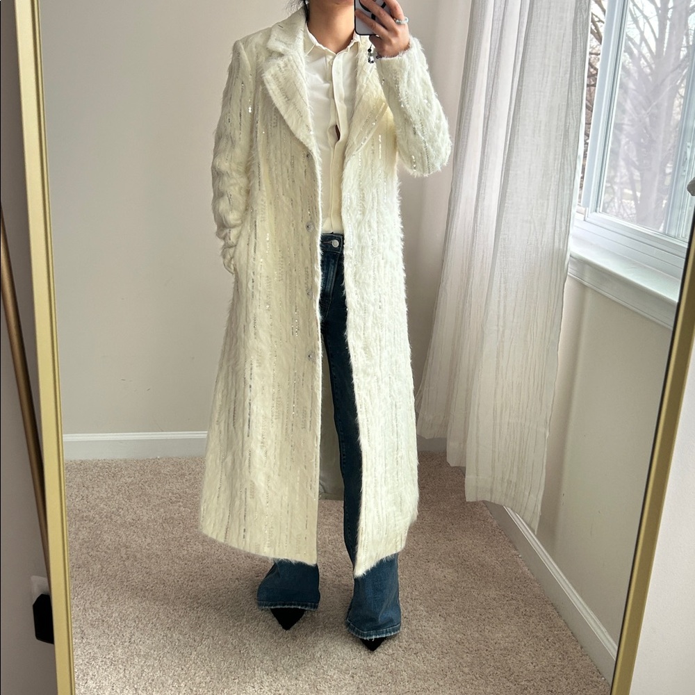 Milly Mohair look long coat. XS